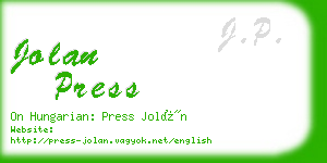 jolan press business card